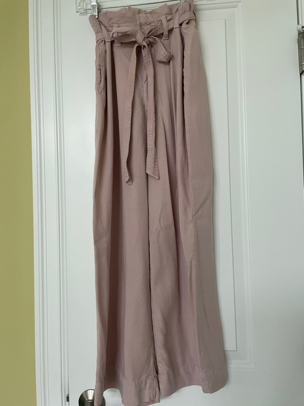 Anthropologie Blush Paperbag-Waist Wide Leg Pants